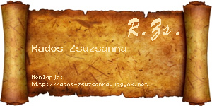 Rados Zsuzsanna névjegykártya